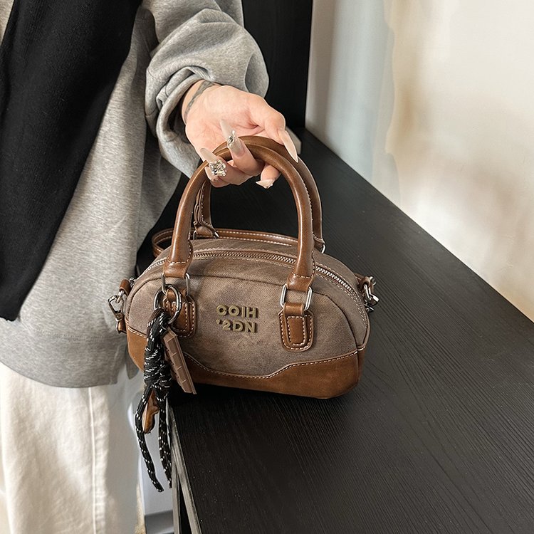 Women's PU Leather Textured Barrel Bag view 5