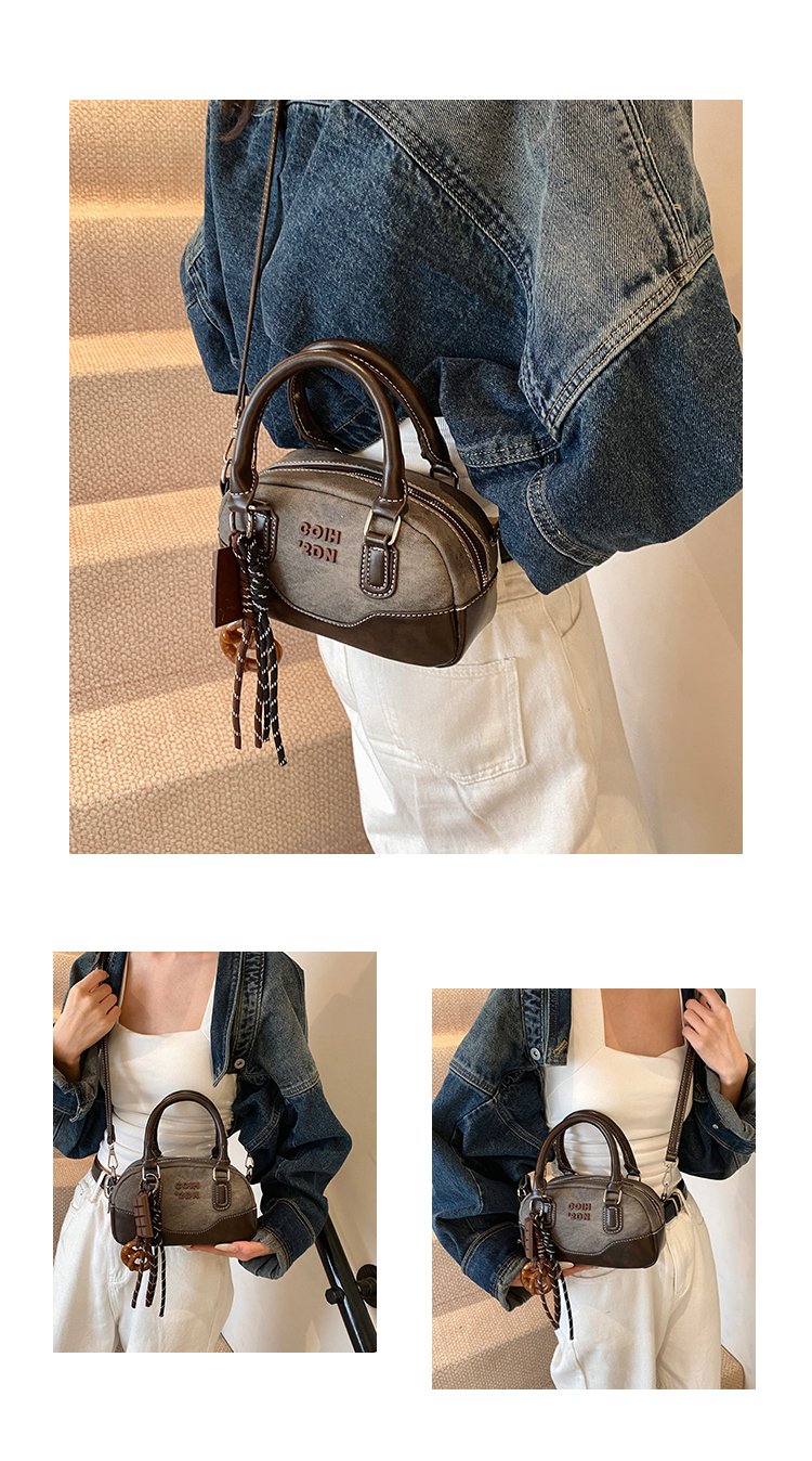 Women's PU Leather Textured Barrel Bag detail 5