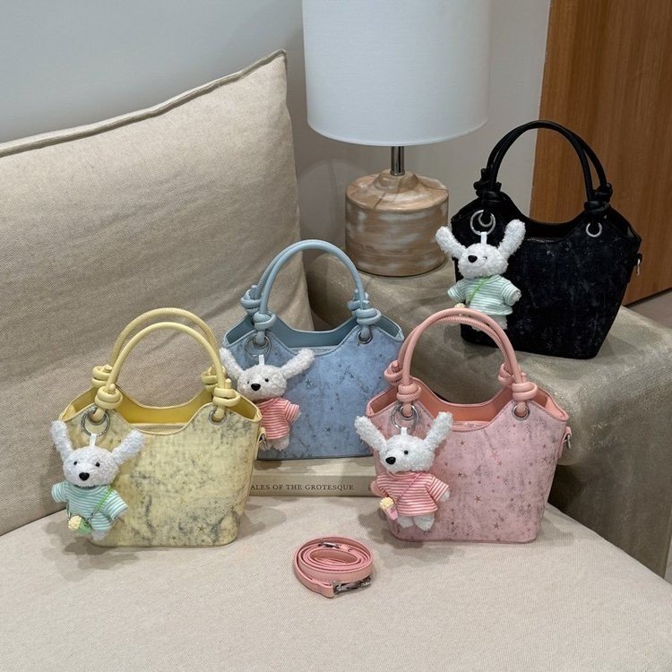 Women's PU Leather Textured Mini Bucket Bag view 2