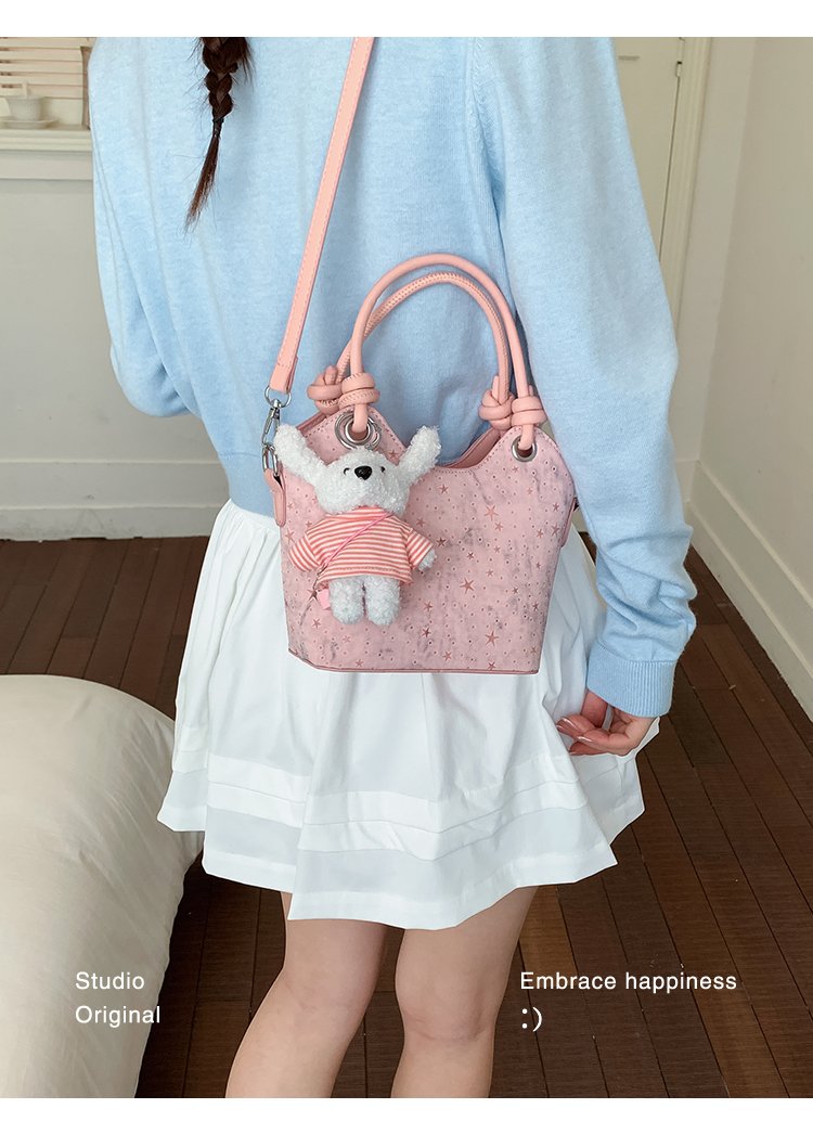 Women's PU Leather Textured Mini Bucket Bag detail 11