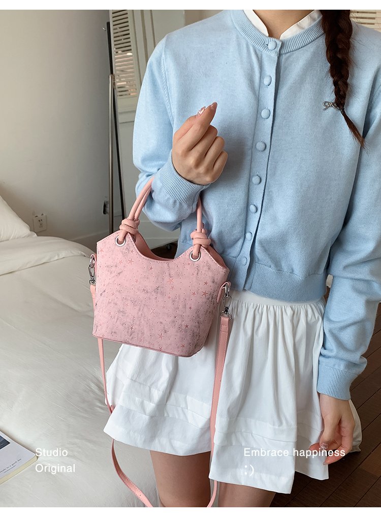 Women's PU Leather Textured Mini Bucket Bag detail 14