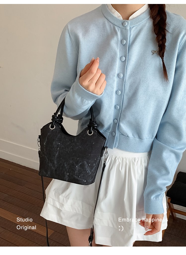 Women's PU Leather Textured Mini Bucket Bag detail 25