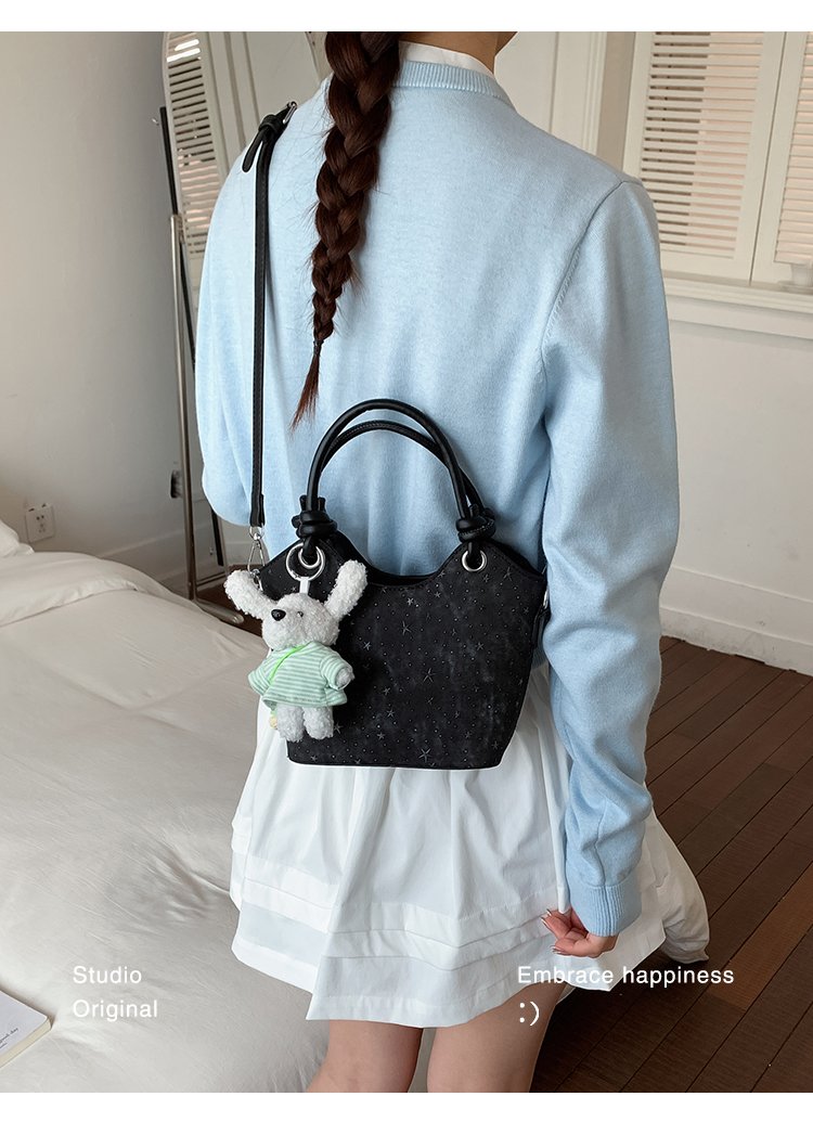 Women's PU Leather Textured Mini Bucket Bag detail 26