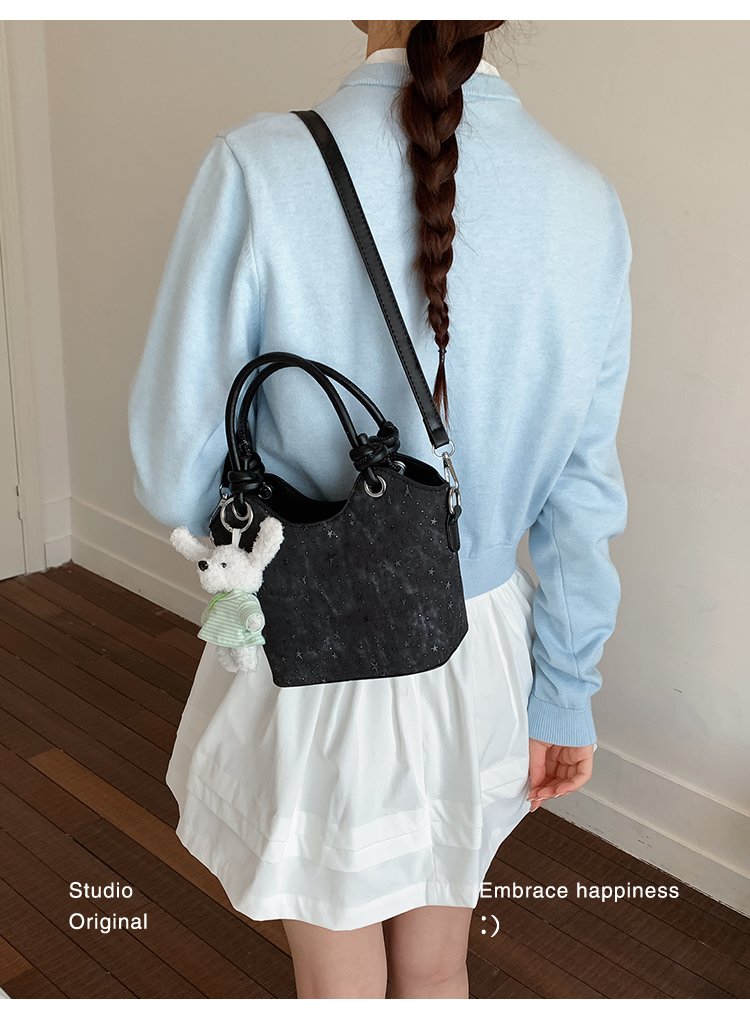 Women's PU Leather Textured Mini Bucket Bag detail 28