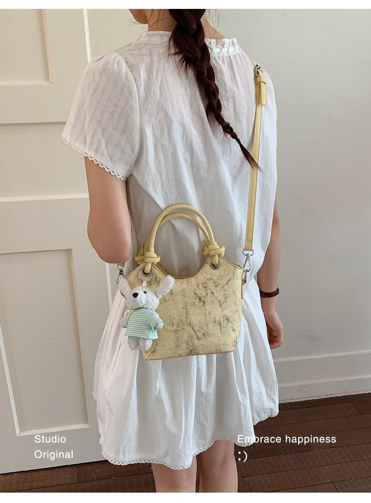 Women's PU Leather Textured Mini Bucket Bag detail 29