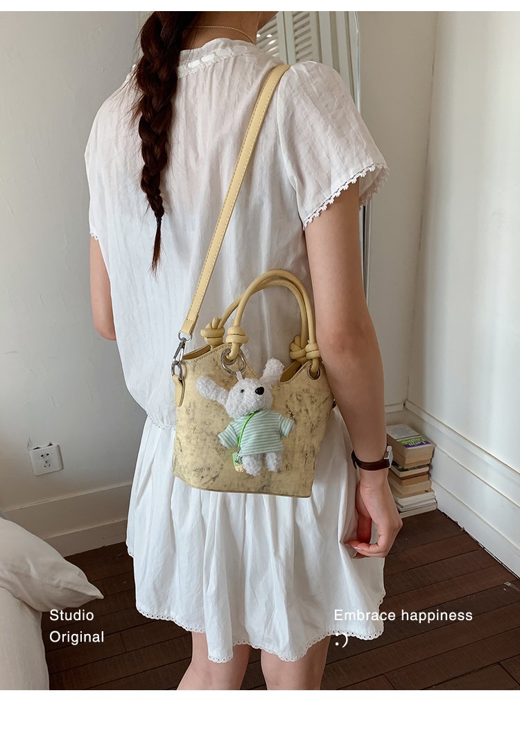 Women's PU Leather Textured Mini Bucket Bag detail 32