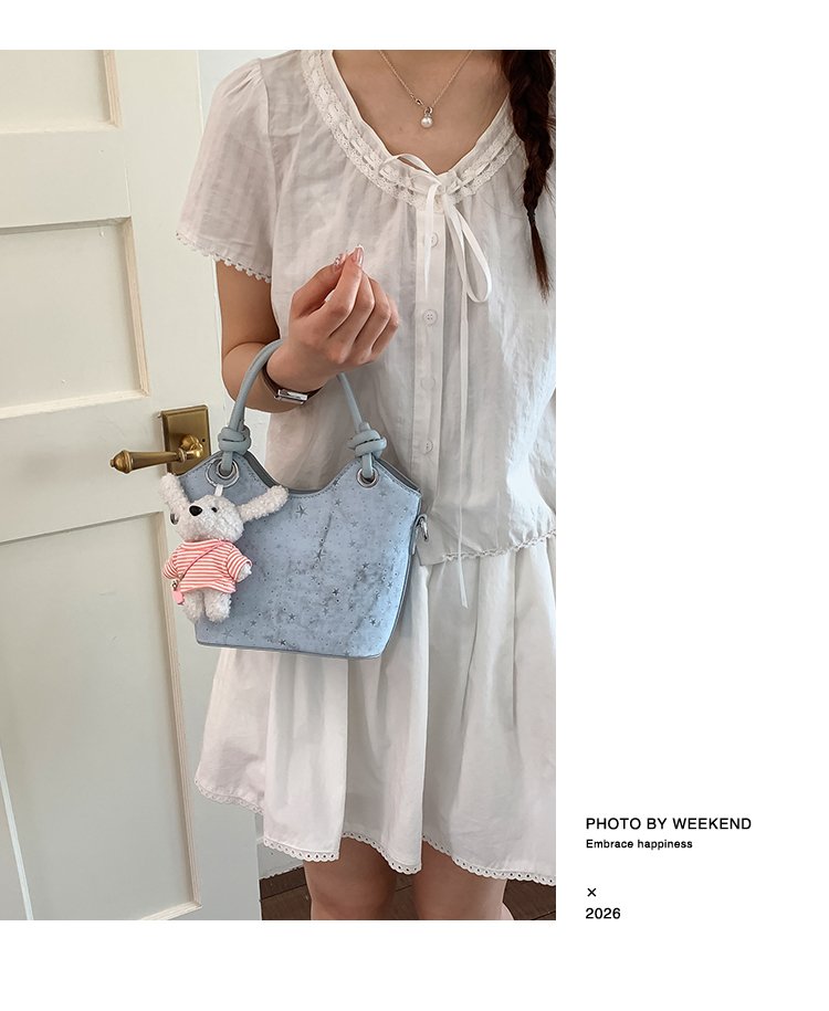 Women's PU Leather Textured Mini Bucket Bag detail 33