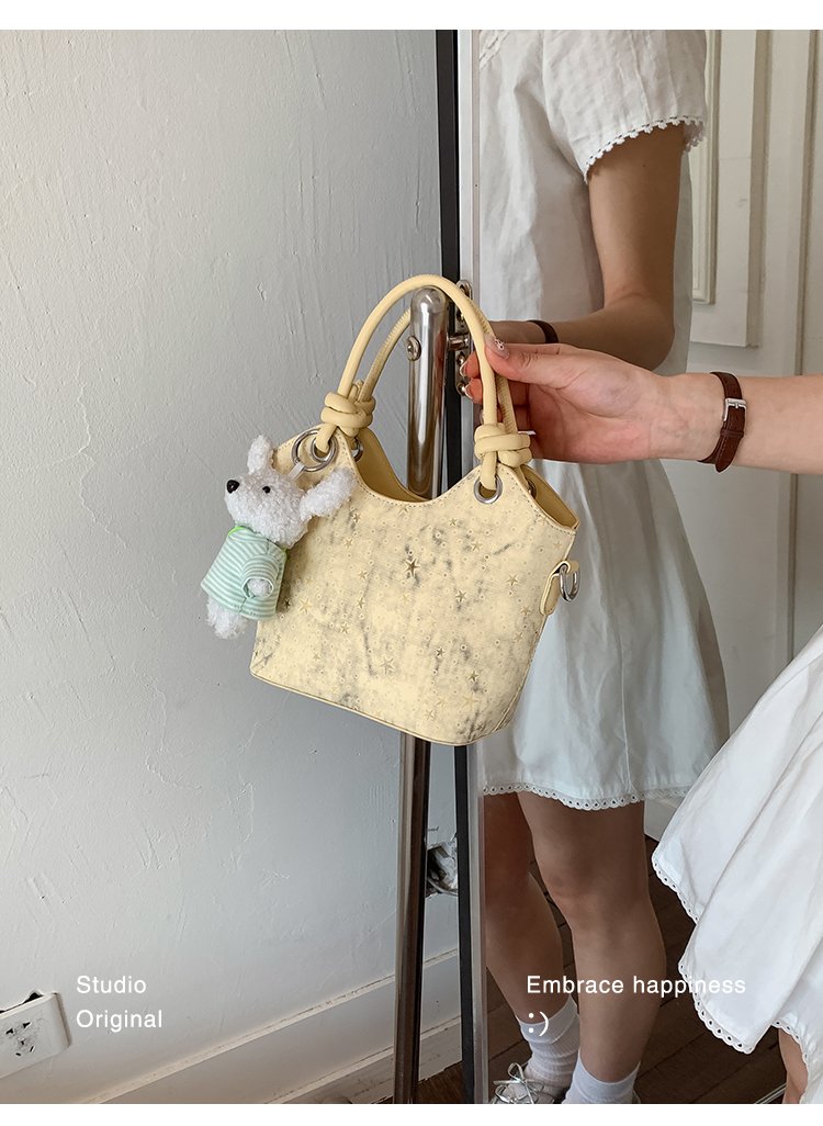 Women's PU Leather Textured Mini Bucket Bag detail 35