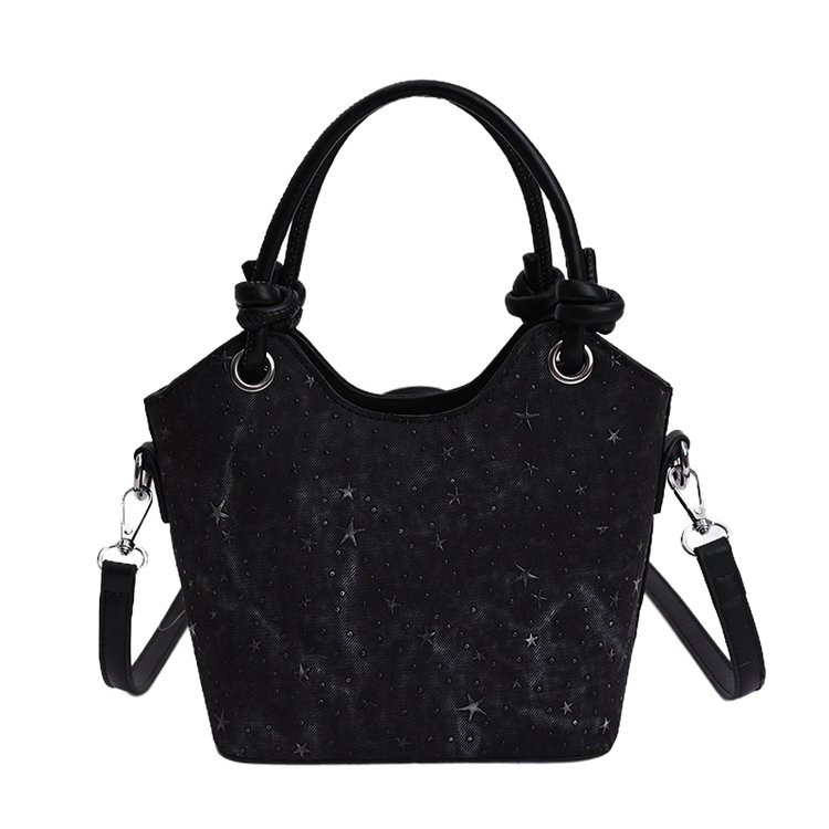 Women's PU Leather Textured Mini Bucket Bag view 6