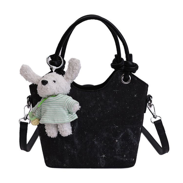 Women's PU Leather Textured Mini Bucket Bag view 1