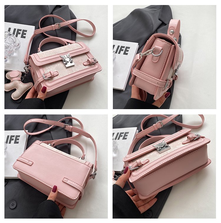 Women's PU Leather Textured Mini Satchel Crossbody Bag detail 12