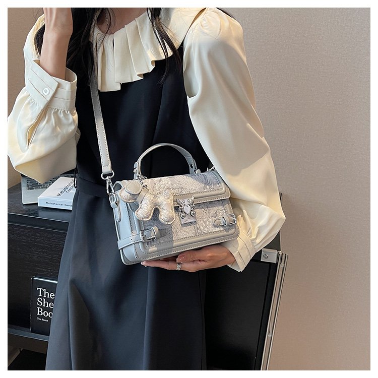 Women's PU Leather Textured Mini Satchel Crossbody Bag detail 17