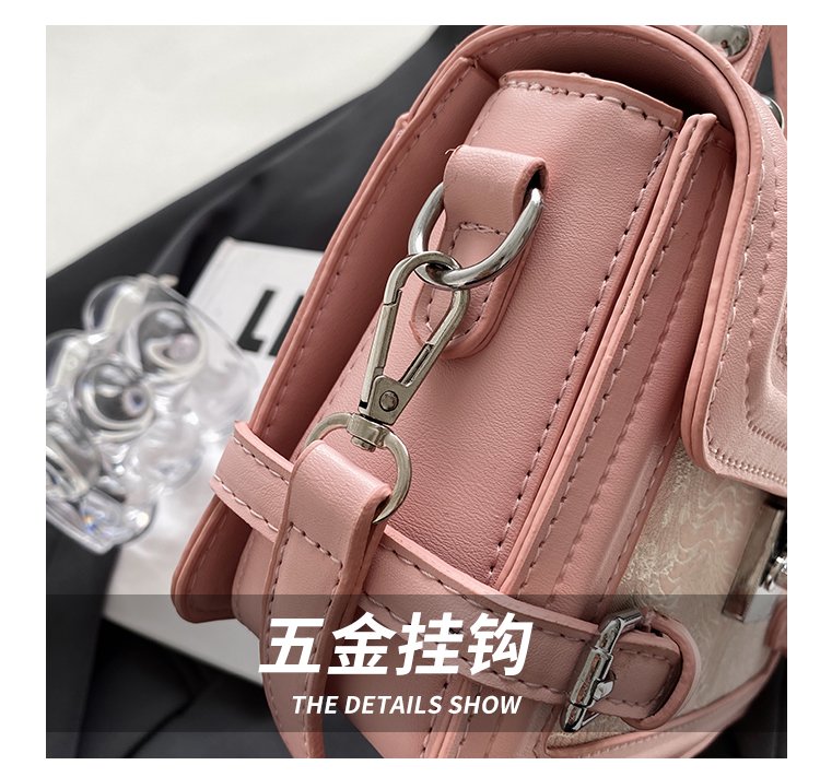 Women's PU Leather Textured Mini Satchel Crossbody Bag detail 4