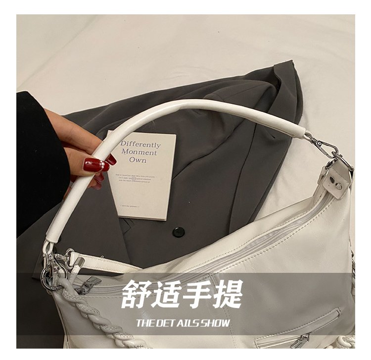 Women's PU Leather Textured Slouch Shoulder Bag detail 15