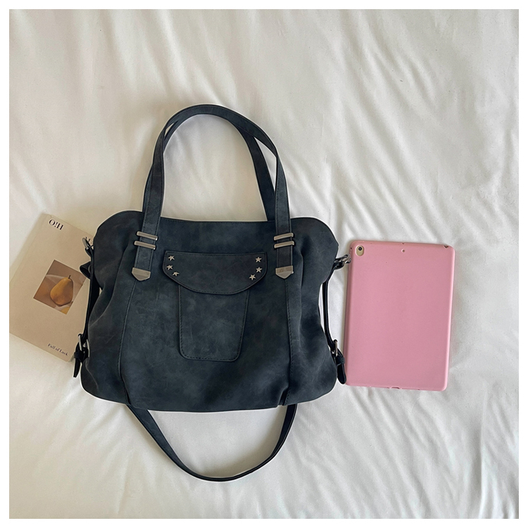 Vintage PU Leather Multi-Pocket Crossbody Tote Bag with Top Handles detail 13