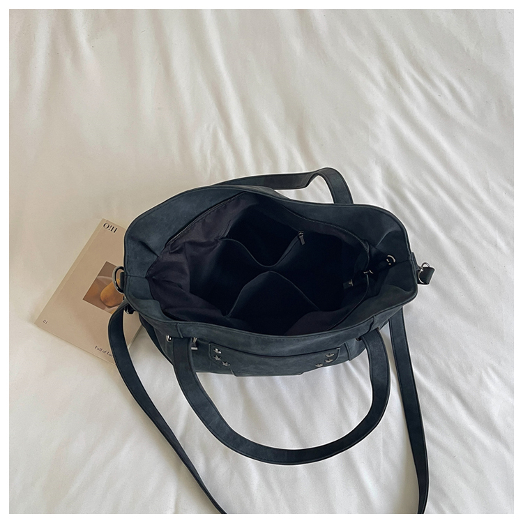 Vintage PU Leather Multi-Pocket Crossbody Tote Bag with Top Handles detail 14