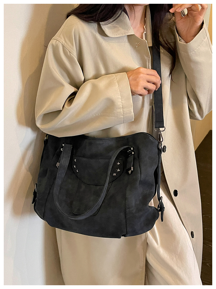 Vintage PU Leather Multi-Pocket Crossbody Tote Bag with Top Handles detail 28