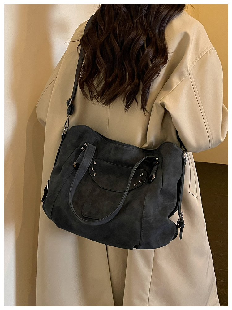 Vintage PU Leather Multi-Pocket Crossbody Tote Bag with Top Handles detail 30