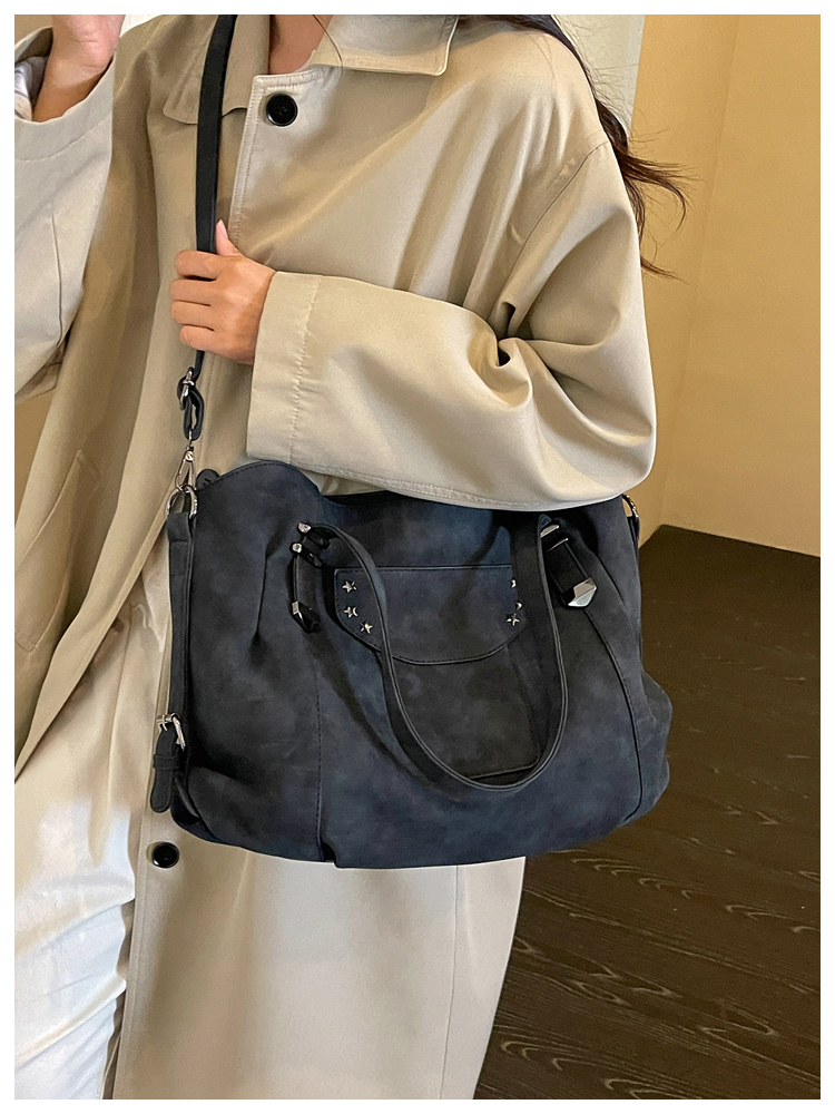 Vintage PU Leather Multi-Pocket Crossbody Tote Bag with Top Handles detail 34