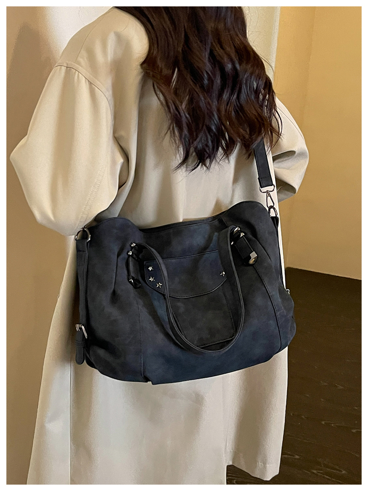 Vintage PU Leather Multi-Pocket Crossbody Tote Bag with Top Handles detail 35