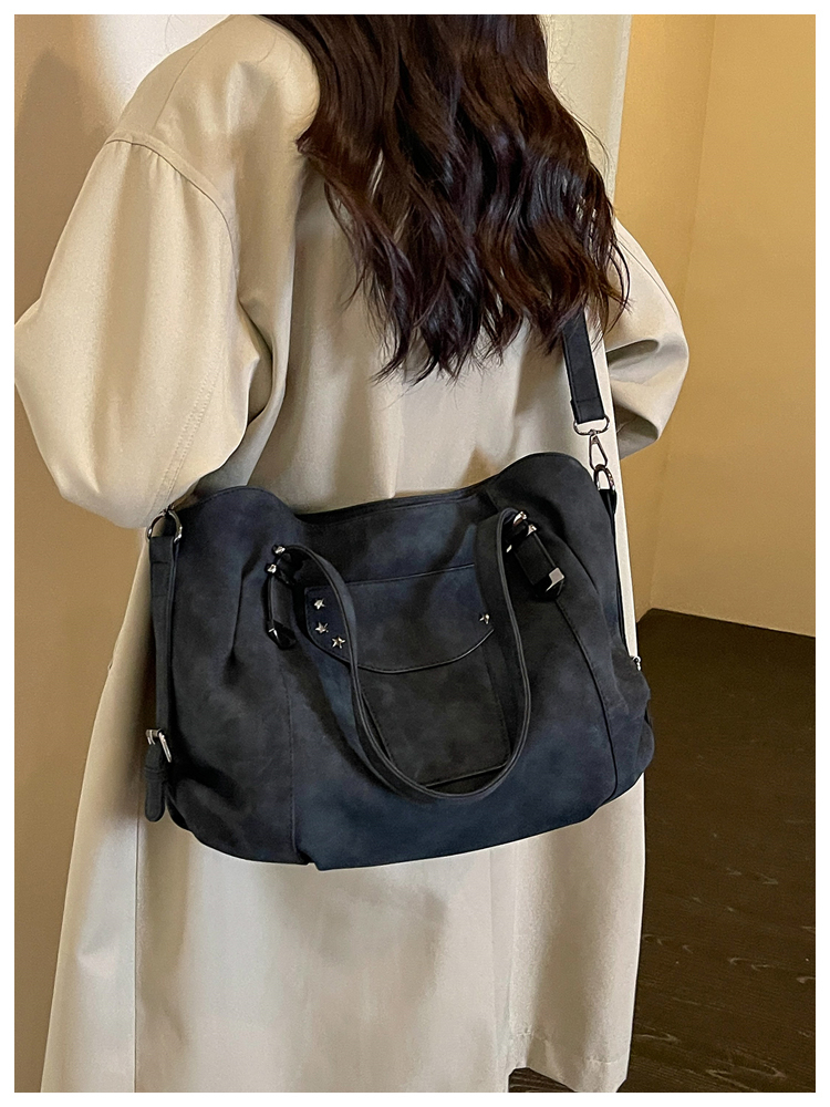 Vintage PU Leather Multi-Pocket Crossbody Tote Bag with Top Handles detail 36
