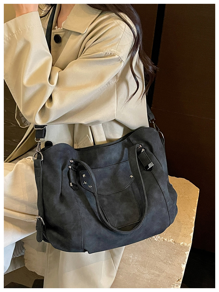 Vintage PU Leather Multi-Pocket Crossbody Tote Bag with Top Handles detail 37