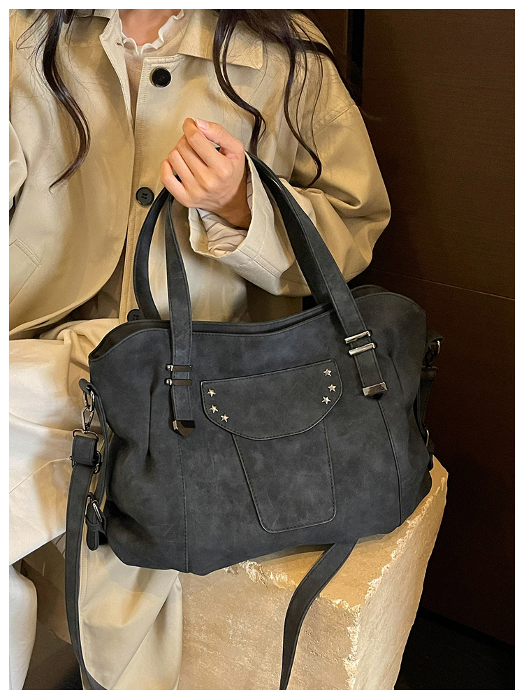 Vintage PU Leather Multi-Pocket Crossbody Tote Bag with Top Handles detail 39