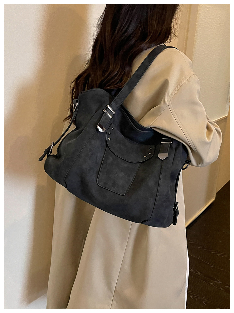 Vintage PU Leather Multi-Pocket Crossbody Tote Bag with Top Handles detail 46