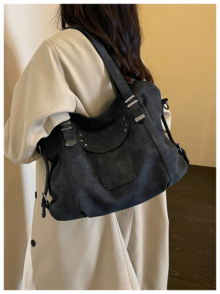 Vintage PU Leather Multi-Pocket Crossbody Tote Bag with Top Handles detail 47