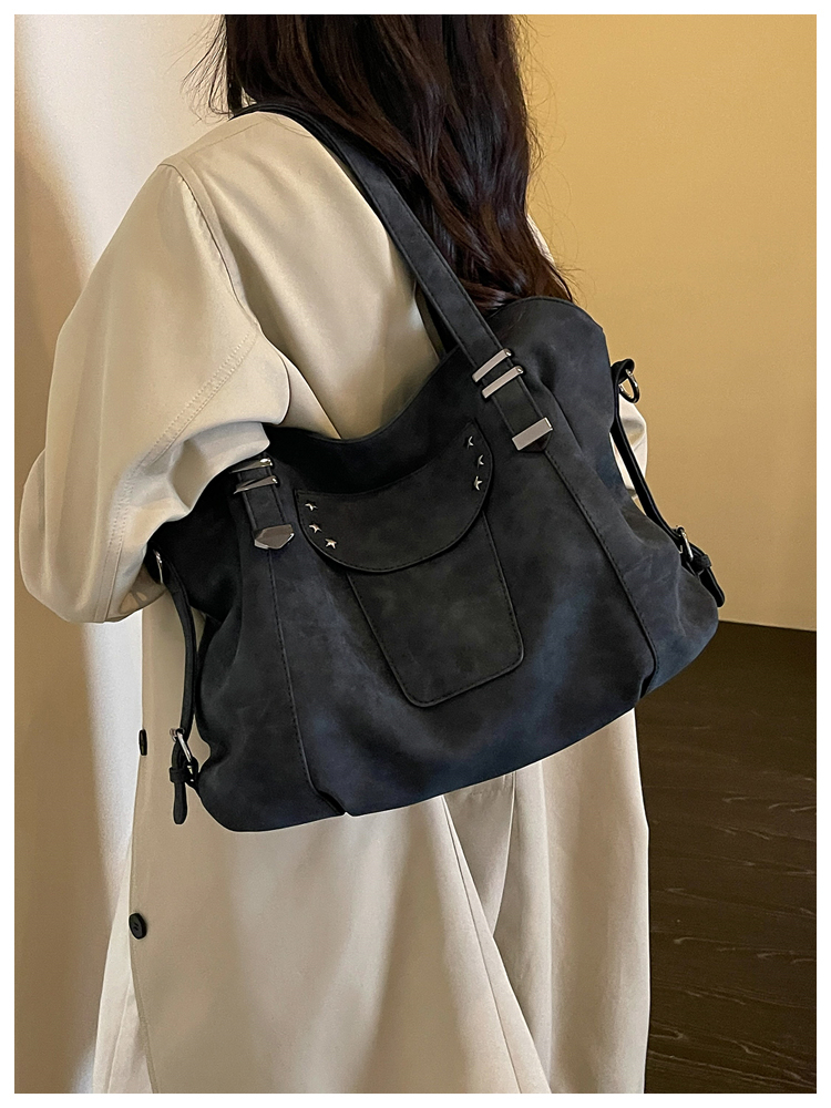 Vintage PU Leather Multi-Pocket Crossbody Tote Bag with Top Handles detail 48