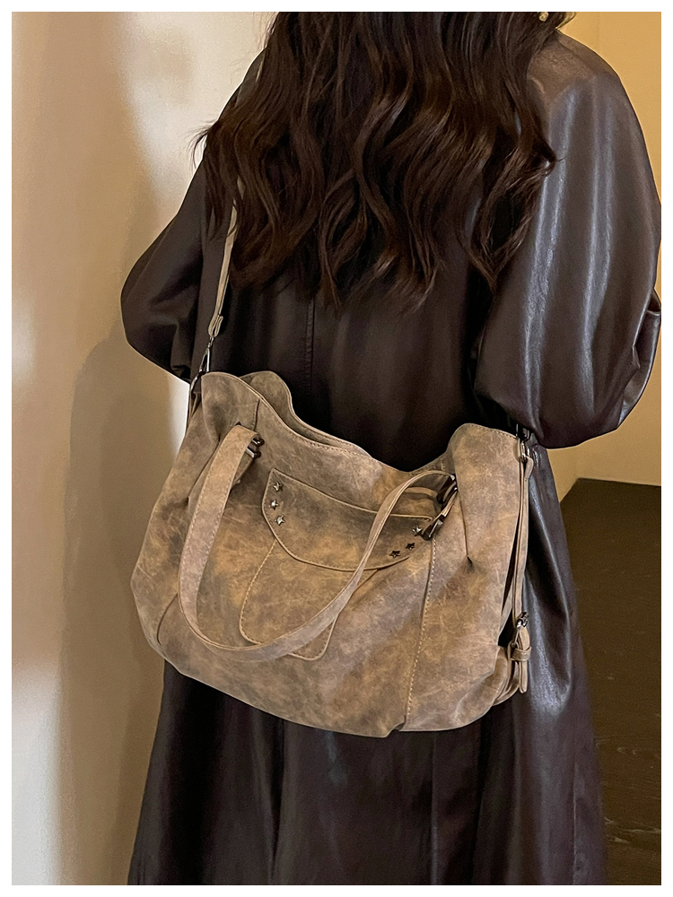 Vintage PU Leather Multi-Pocket Crossbody Tote Bag with Top Handles detail 51