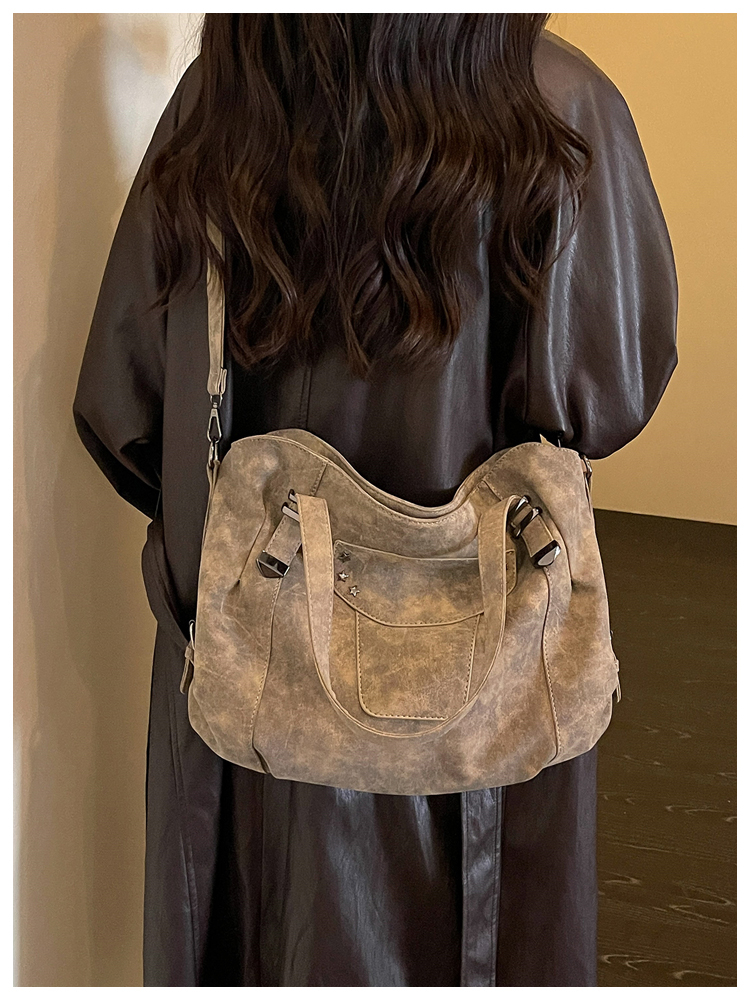 Vintage PU Leather Multi-Pocket Crossbody Tote Bag with Top Handles detail 54