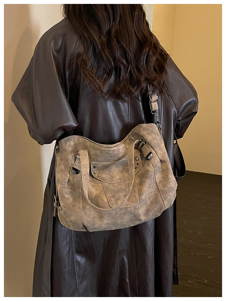Vintage PU Leather Multi-Pocket Crossbody Tote Bag with Top Handles detail 57