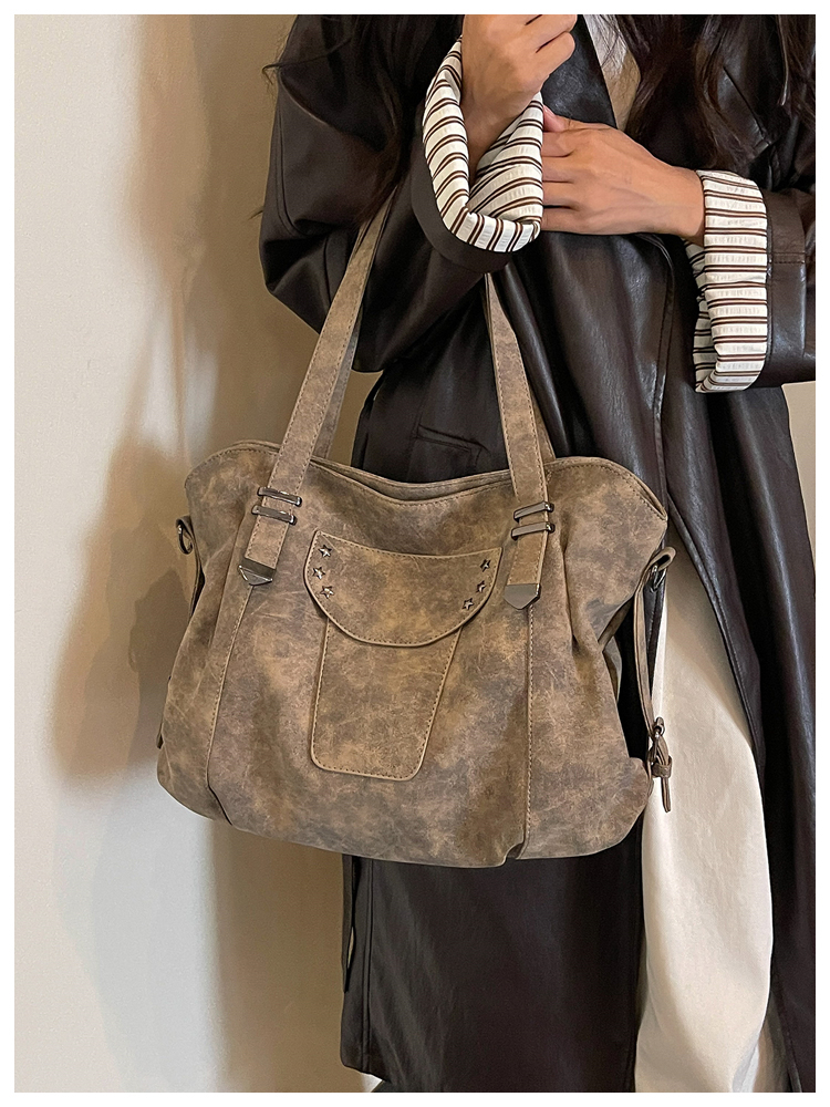 Vintage PU Leather Multi-Pocket Crossbody Tote Bag with Top Handles detail 59
