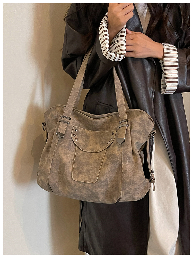 Vintage PU Leather Multi-Pocket Crossbody Tote Bag with Top Handles detail 60