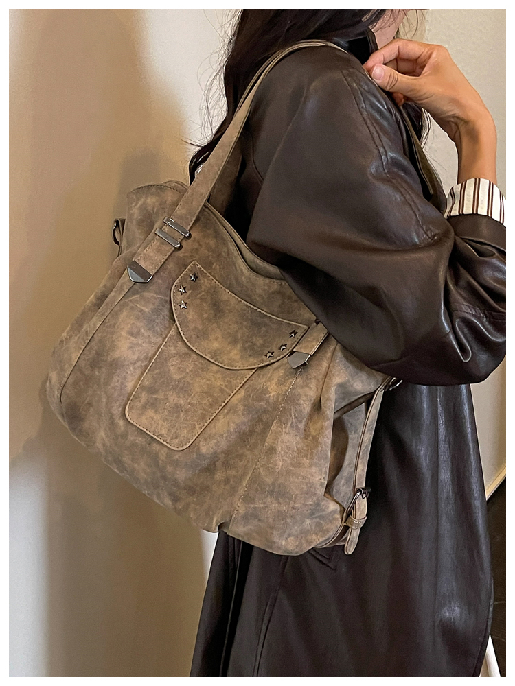 Vintage PU Leather Multi-Pocket Crossbody Tote Bag with Top Handles detail 64