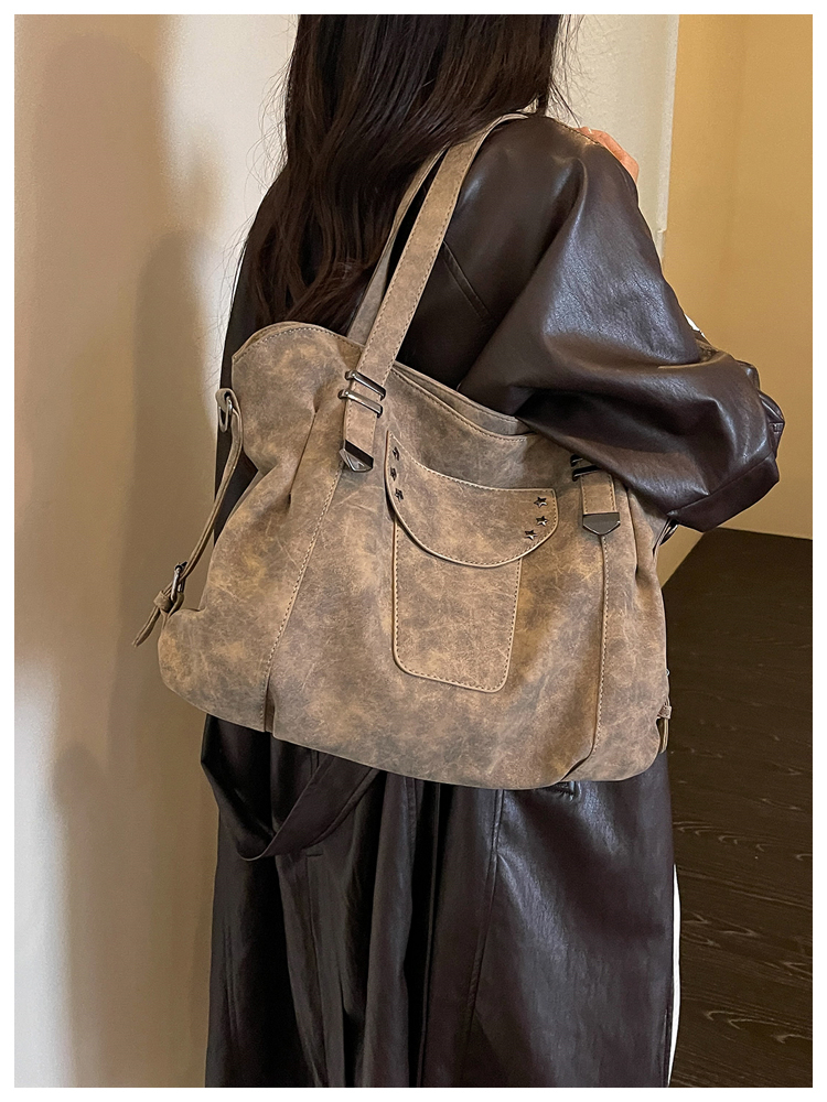 Vintage PU Leather Multi-Pocket Crossbody Tote Bag with Top Handles detail 65