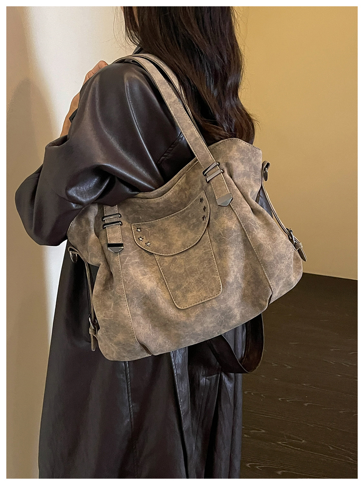 Vintage PU Leather Multi-Pocket Crossbody Tote Bag with Top Handles detail 67