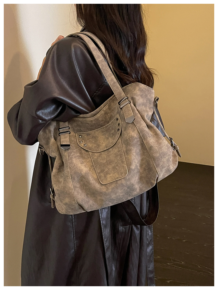 Vintage PU Leather Multi-Pocket Crossbody Tote Bag with Top Handles detail 68