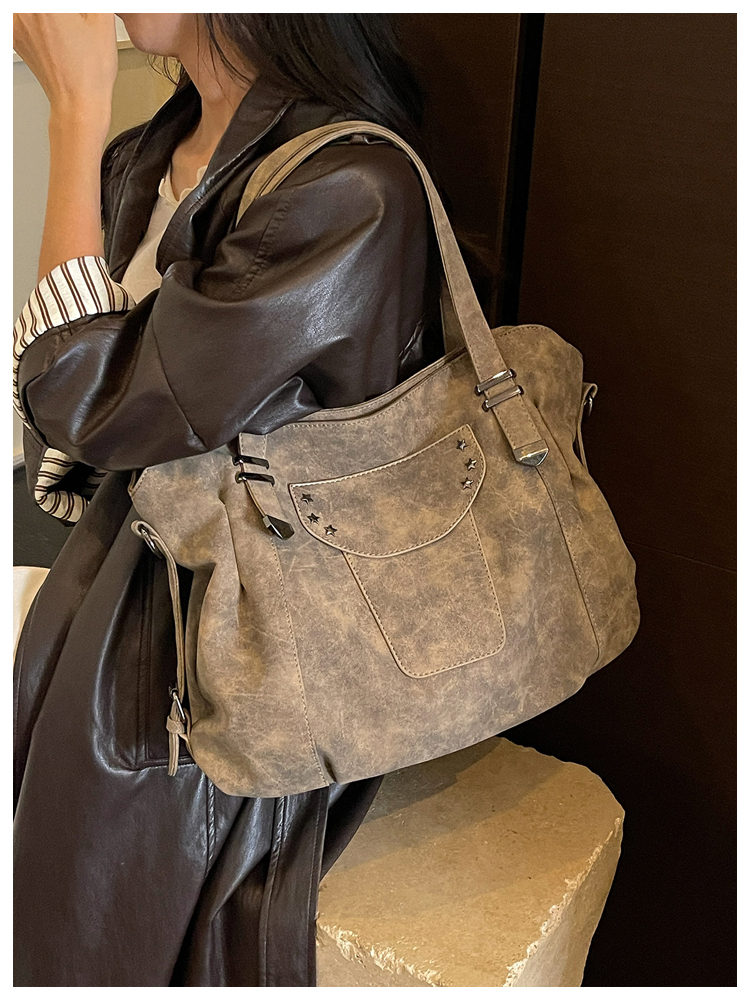 Vintage PU Leather Multi-Pocket Crossbody Tote Bag with Top Handles detail 69