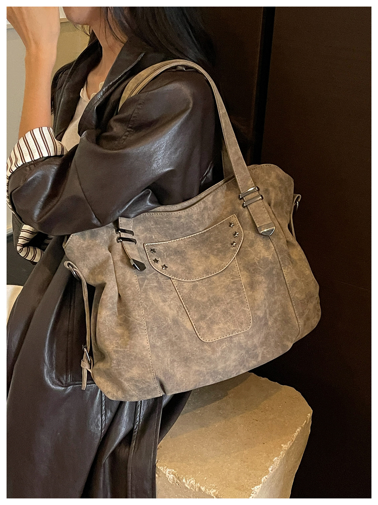 Vintage PU Leather Multi-Pocket Crossbody Tote Bag with Top Handles detail 70