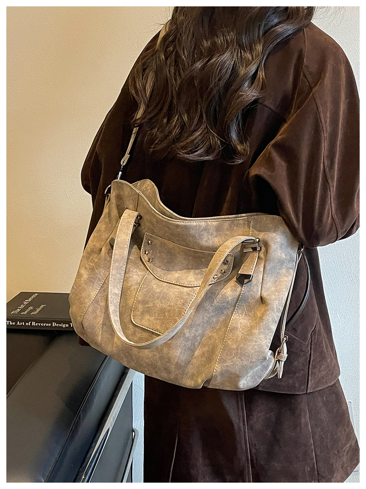 Vintage PU Leather Multi-Pocket Crossbody Tote Bag with Top Handles detail 74