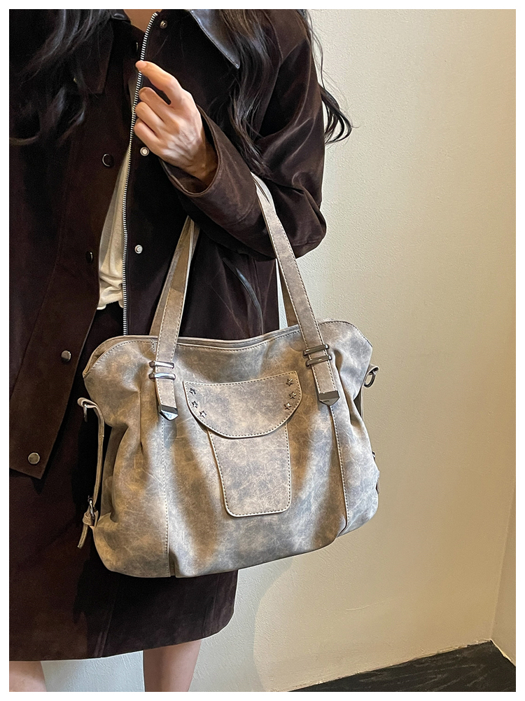 Vintage PU Leather Multi-Pocket Crossbody Tote Bag with Top Handles detail 76