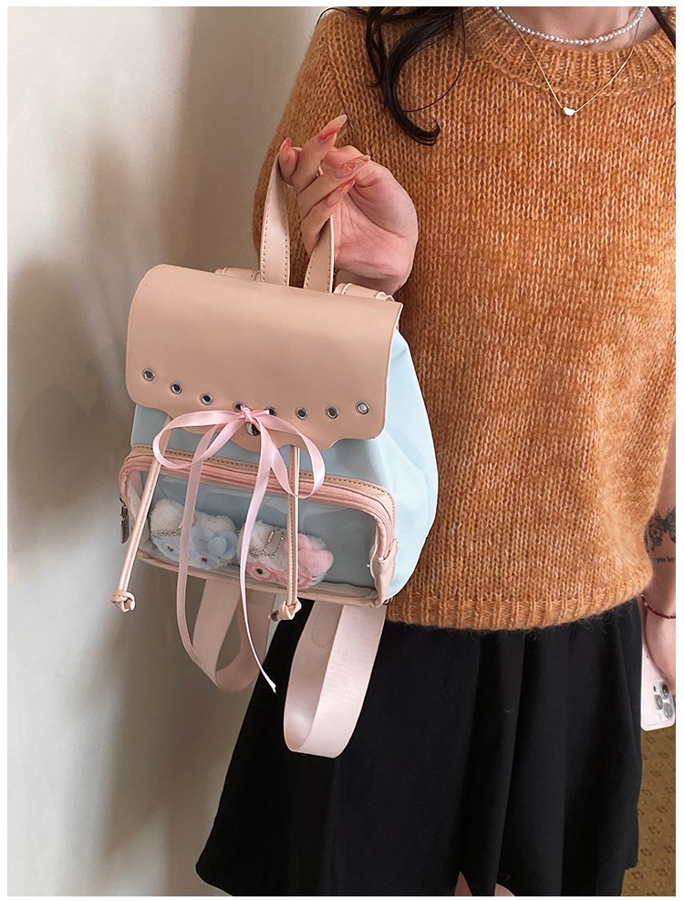 Cute Waterproof PU Leather Drawstring Backpack for Women detail 18