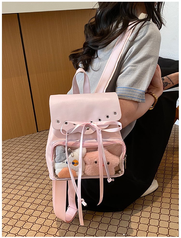 Cute Waterproof PU Leather Drawstring Backpack for Women detail 31