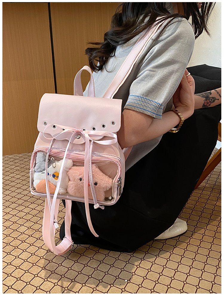 Cute Waterproof PU Leather Drawstring Backpack for Women detail 33