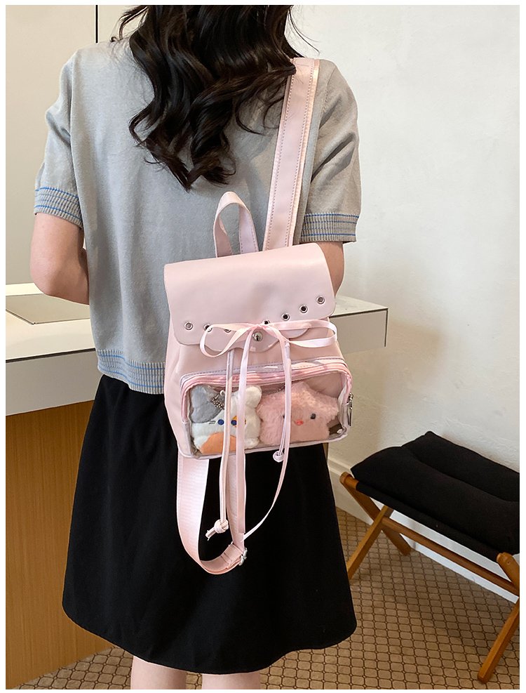 Cute Waterproof PU Leather Drawstring Backpack for Women detail 34