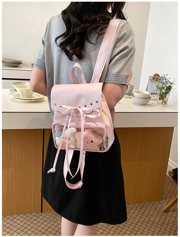 Cute Waterproof PU Leather Drawstring Backpack for Women detail 35