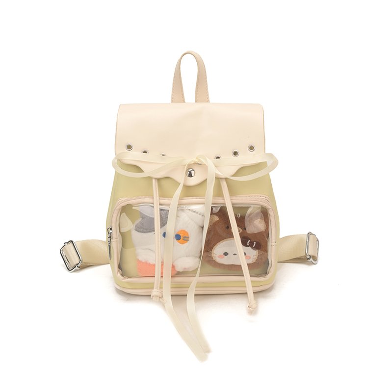 Cute Waterproof PU Leather Drawstring Backpack for Women view 3