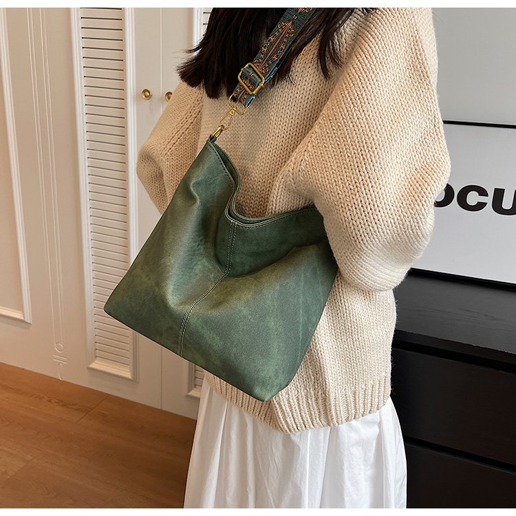 Women's PU Leather Wide Woven Strap Crossbody Bag view 5